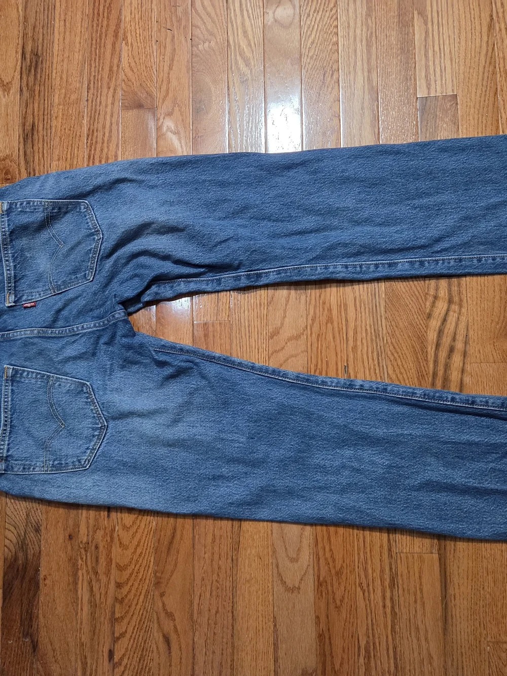 Levi's Men's Medium Blue Straight Baggy Button-Fly Jeans